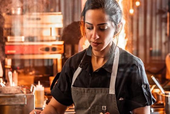 "Chef Tala Bashmi preparing her signature flavours. "